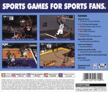 NBA Basketball 2000 (US) box cover back